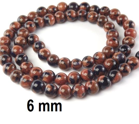 Blue Brown Goldstone, 6 mm