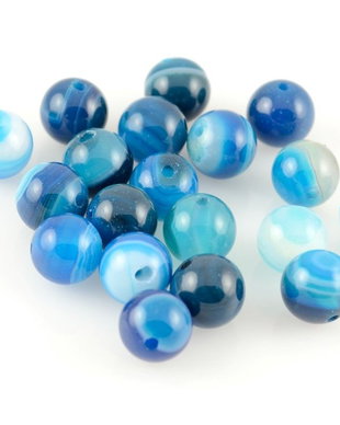 AG1006 Agate dungate albastre, sfere de 8mm
