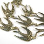 4283 - (SET 9 piese) Baza colier randunele auriu antichizat spre bronz