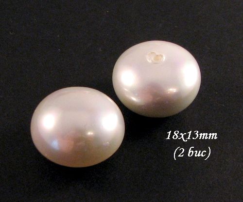 4249- 2 buc Perle tip Mallorca semigaurite 18x13mm