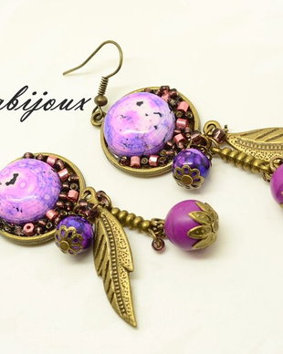 Cercei purple -Colectia Simly&Glam