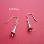 Tortite cercei din argint 925 rodiat model clopot de lungime totala 31 mm