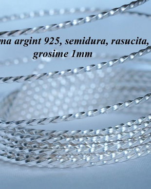Sarma argint 925, rasucita, 1mm (0.1)