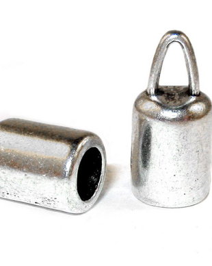 Terminatii sirag, argintiu antichizat, 7x14 mm