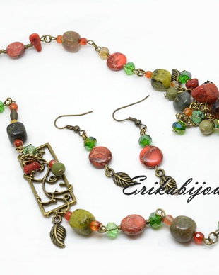 Set colier si cercei toamna-Colectia Simply&Glam