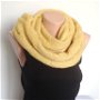 Fular circular infinity tricotat manual galben