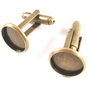 4298 - (1 per) Baza butoni bronz pt camasa, platou interior 12mm