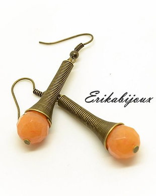 Cercei jad orange-colectia Simply&Glam