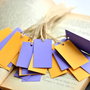 30 buc colorful price tags - bicolor-  violet si galben