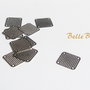 Distantier placuta patrata perforata din argint 925 rodiat 0.5x10x10 mm