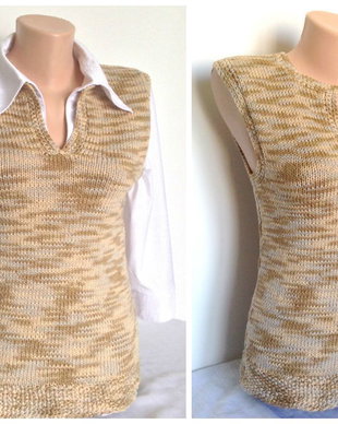 Vesta Bluza top bumbac vara bej maro