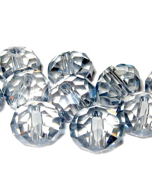 Cristale din sticla, 8x6 mm, gri deschis