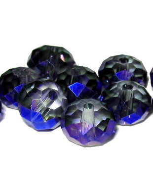 Cristale din sticla, 8x6 mm, albastru inchis
