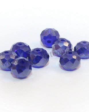 Cristale electro, 8x6 mm, albastre