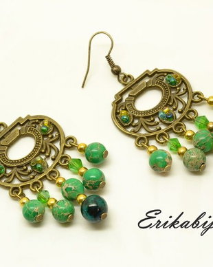 Cercei regalit verde-Colectia Simply & Glam