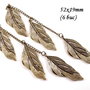 4385 - SET 6 buc Pandantive / charms frunze bronz
