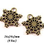 3888 - (4 buc) Charms bronz, fulgi de nea, stelute