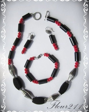 SET-ONIX NEGRU, CORAL ROSU, CATIFEA NEAGRA