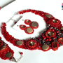 Set colier , bratara, cercei si inel - Power of Red