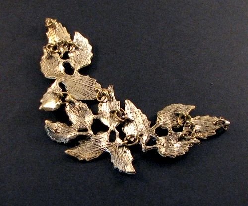4398 - Pandantiv / baza colier, bronz, frunze, bronz