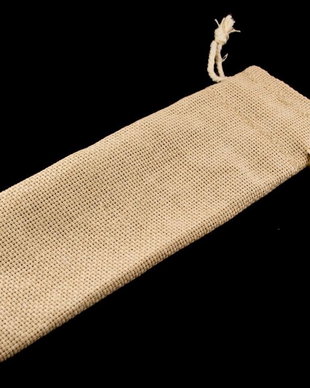 Saculeti lungi din panza de sac crem, 17x5cm