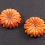 4415 - (1 buc) Floare sculptata, aventurin orange, 30mm