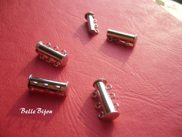 Inchizatoare argintie MAGNETICA pentru 3 siruri aprox 10x20 mm