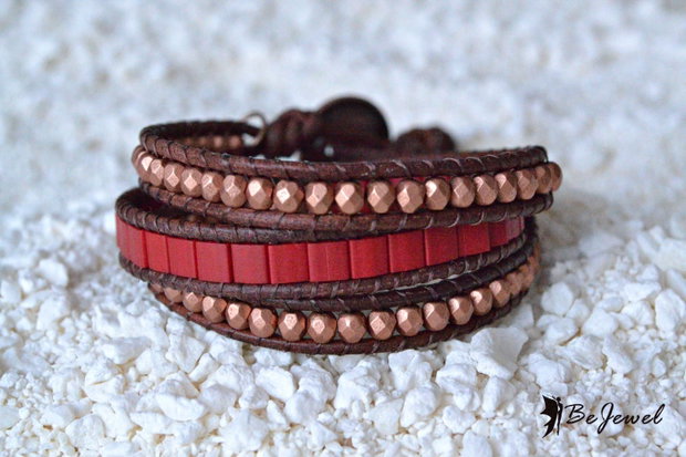 Bratara wrap ''Cherry Pralines''   Vanduta