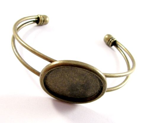 4438 - (1 buc) Baza bratara cu platou bronz