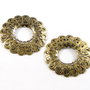 4439 - (2 buc) Accesori floare disc dantelat bronz