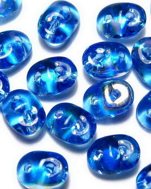 Margele din sticla, Superduo, sapphire AB