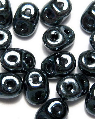 Margele din sticla, Superduo, prussian blue
