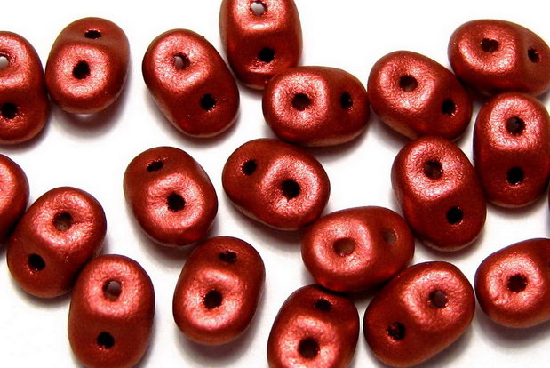 Margele din sticla, Superduo, chalk lava red