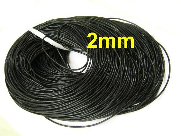 (1m)Snur negru piele naturala 2mm PN05-2109S