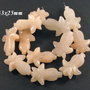 4459 - (1 buc) Margele, aventurin roz prafuit, floare sculptata