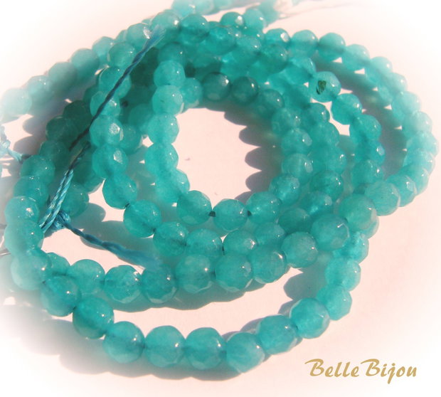 Agate fatetate verde-turcoaz aprox 4 mm