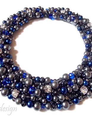 COLIER STATEMENT GRI PETROL/ALBASTRU ROYAL