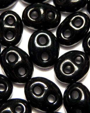 Margele duble, twin , negre