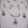 SET- CORAL ROZ, SIDEF ALB SI CRISTALE NEGRE