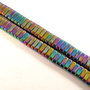 4517 - (30 buc) Hematit electroplacat, 2 gauri, multicolor, peacock