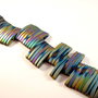4515 - (30 buc) Hematit electroplacat, 2 gauri, multicolor, peacock