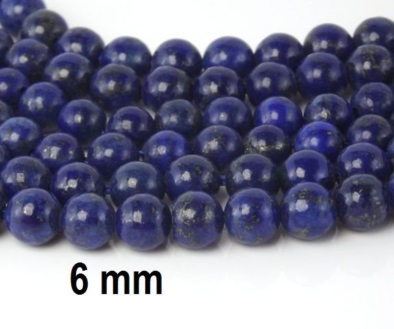 Lapis Lazuli natural, 6 mm