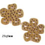 4527 - (2 buc) Link / conector, floare, bronz