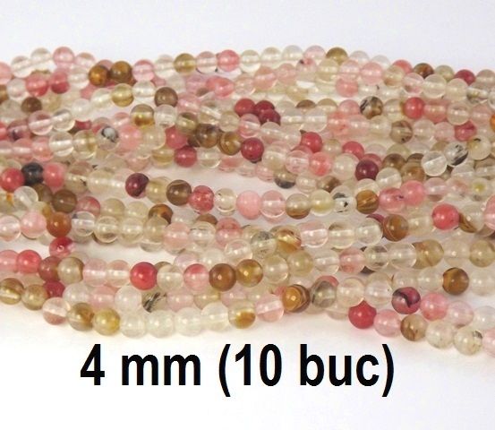 Watermelon tourmaline, 10 buc, 4 mm