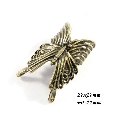 4482 - (1buc) Baza cercel armura / earring cuff, fluture, bronz