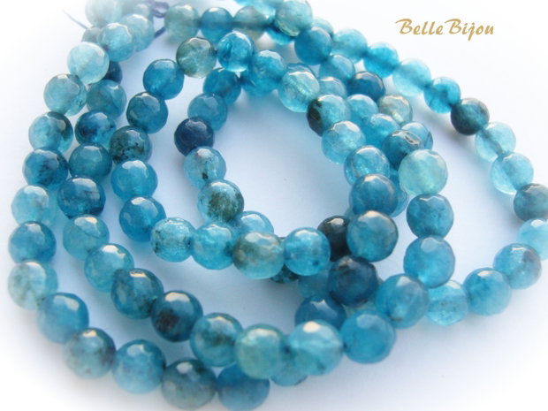 Agate fatetate in degrade de albastru marin aprox 6.5 mm