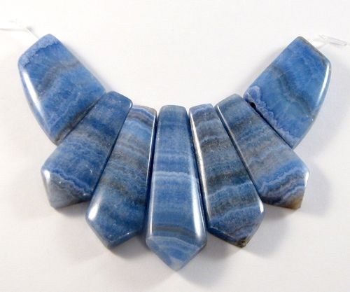 4561 - SET, agata bleu, 35x15x6, 45x15x6mm