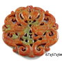 4569 - Pandantiv, amuleta, jad sculptat, pasare Phoenix