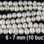 Perle naturale, aprox. 6-7 mm, 10 bucati