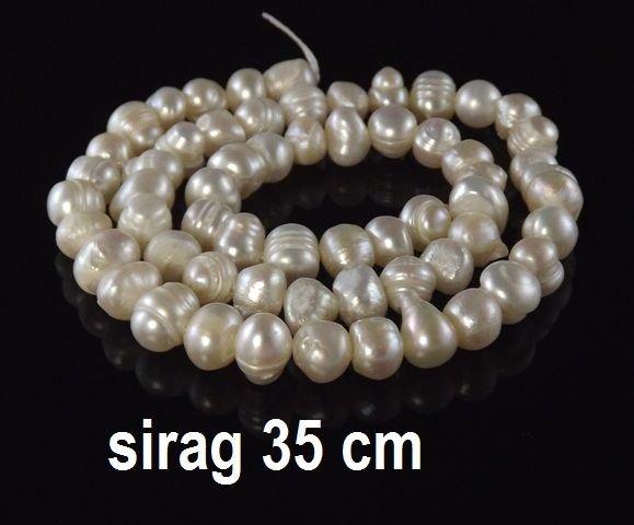 Perle naturale, aprox. 6-7 mm, 1 sirag